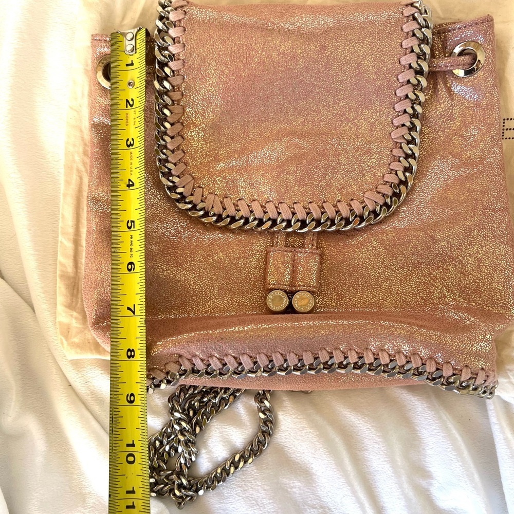 Authentic Stella McCartney Pearlescent Shaggy Deer Mini Rucksack Backpack Pink - Picture 14 of 15